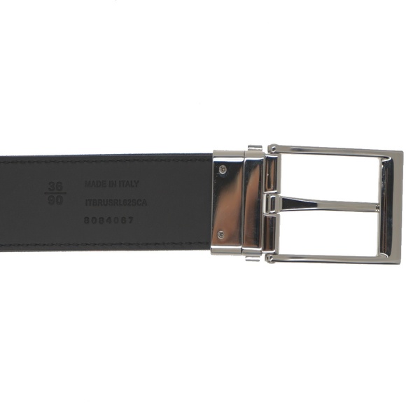 Burberry Louis Reversible Check Belt Navy Grey Size 90 / 36 New - Picture 6 of 6
